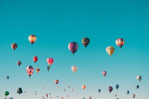 colourful balloons in sky